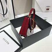 Gucci Sylvie 1969 Black Patent Leather Top Handle Bag Red - 4