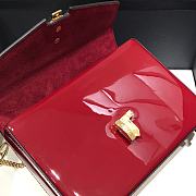 Gucci Sylvie 1969 Black Patent Leather Top Handle Bag Red - 3