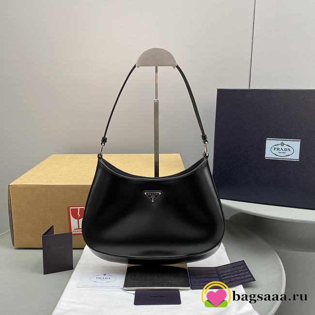 Bagsaaa Prada Cleo brushed leather shoulder black bag - 1