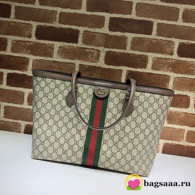 Gucci Ophidia medium leather canvas tote - 1