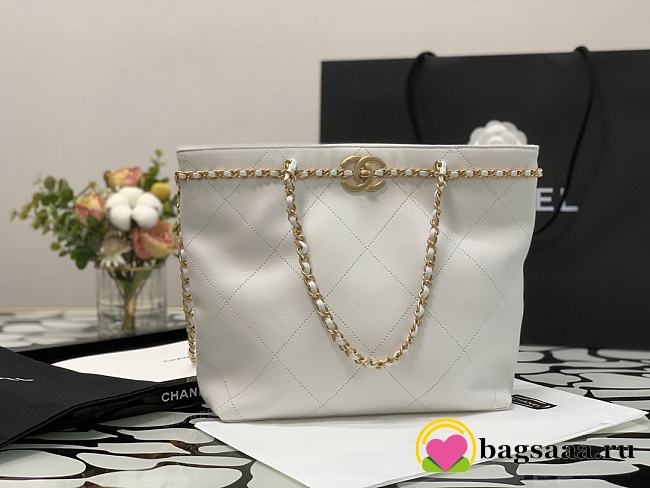 Chanel Vintage Tote 24cm White - 1