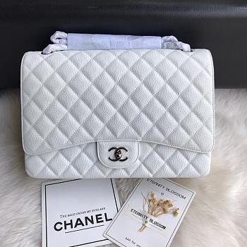 Chanel Flap Bag Caviar White 33cm