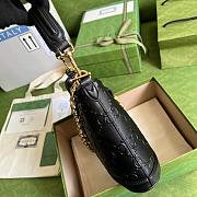 GG shoulder bag black in Embossed leather - 2