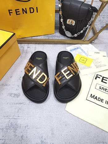 Fendi Leather cross sandal