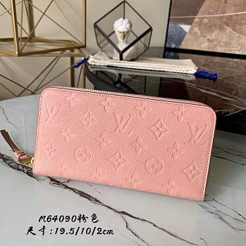 Louis Vuitton ZIPPY Pink WALLET Monogram Empreinte Leather