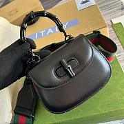 Gucci Aria Bamboo Handbag 21cm Black - 5