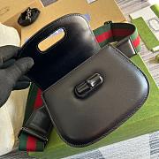 Gucci Aria Bamboo Handbag 21cm Black - 6