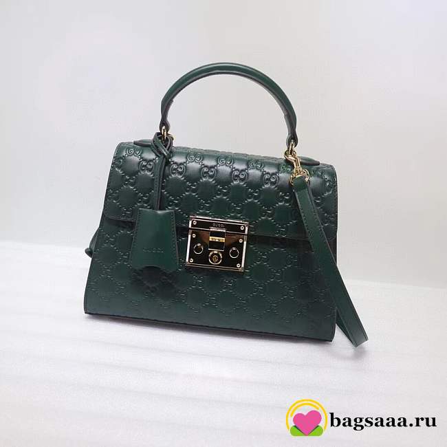 Gucci Padlock Signature top handle bag green 453188 - 1