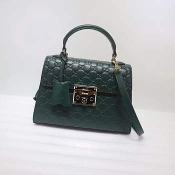 Gucci Padlock Signature top handle bag green 453188