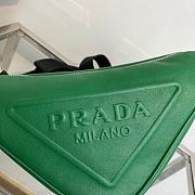 Prada Triangle leather shoulder bag green - 5