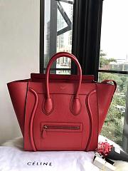 Celine Micro Luggage Calfskin Handbag Red - 1
