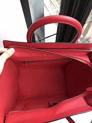 Celine Micro Luggage Calfskin Handbag Red - 6