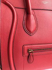 Celine Micro Luggage Calfskin Handbag Red - 2