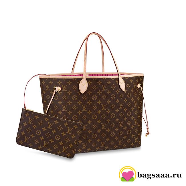 Louis Vuitton Neverfull Monogram GM M41180 with rose red - 1