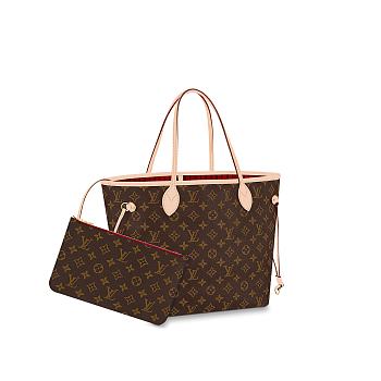LV Neverfull MM Monogram with red M41177 