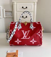 LV Speedy Bandoulière Red and Pink Handbag 30cm M44572  - 1