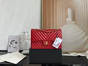 Chanel Flap Red Chevron Lambskin 25CM With Gold Hardware - 1