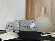 Chanel Flap Gray Chevron Lambskin 25CM With Gold Hardware - 1