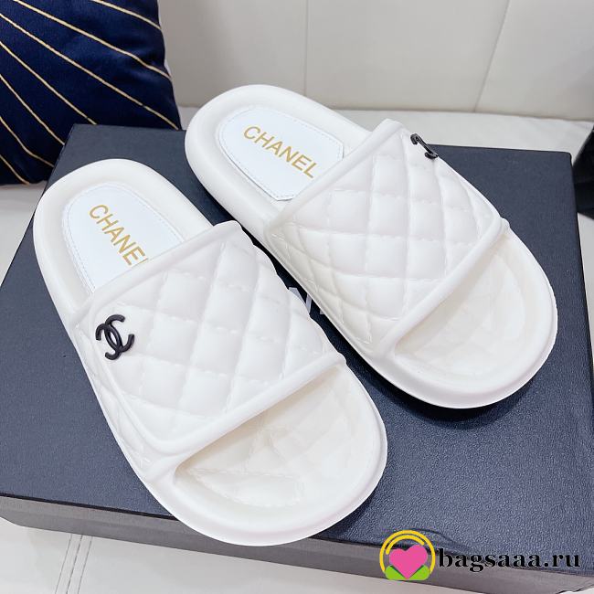 Chanel Slippers White - 1