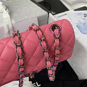 Chanel Classic Flap Bag 20cm Pink with Yellow A01116  - 3