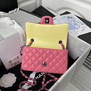 Chanel Classic Flap Bag 20cm Pink with Yellow A01116  - 4