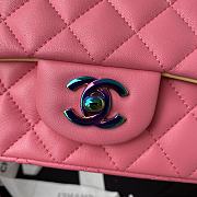 Chanel Classic Flap Bag 20cm Pink with Yellow A01116  - 6