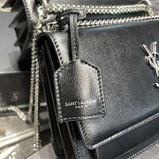 YSL Monogram Sunset Leather Crossbody Bag 634723 Black with Silver hardware - 3