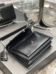 YSL Monogram Sunset Leather Crossbody Bag 634723 Black with Silver hardware - 2