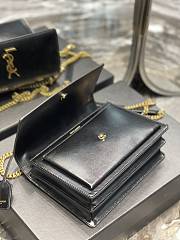 YSL Monogram Sunset Leather Crossbody Bag 442906 Black with gold hardware 22cm - 4