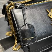 YSL Monogram Sunset Leather Crossbody Bag 442906 Black with gold hardware 22cm - 5