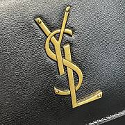 YSL Monogram Sunset Leather Crossbody Bag 442906 Black with gold hardware 22cm - 6