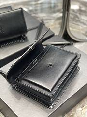YSL Monogram Sunset Leather Crossbody Bag 442906 Black 22cm - 3