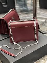 YSL Monogram Sunset Leather Crossbody Bag 442906 Red with Silver hardware 22cm - 5