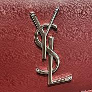 YSL Monogram Sunset Leather Crossbody Bag 442906 Red with Silver hardware 22cm - 6