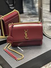 YSL Monogram Sunset Leather Crossbody Bag 442906 Red with gold hardware - 1