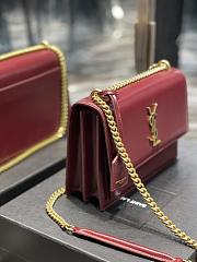 YSL Monogram Sunset Leather Crossbody Bag 442906 Red with gold hardware - 4
