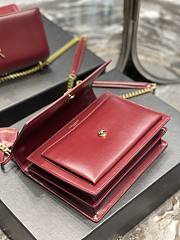YSL Monogram Sunset Leather Crossbody Bag 442906 Red with gold hardware - 3