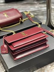 YSL Monogram Sunset Leather Crossbody Bag 442906 Red with gold hardware - 2