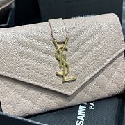 YSL Caviar Pink With Gold Hardware Wallet A026K - 5