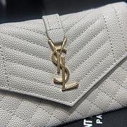 YSL Caviar White With Gold Hardware Wallet A026K - 5