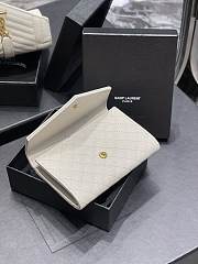 YSL Caviar White With Gold Hardware Wallet A026K - 2