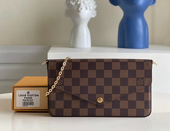 Louis Vuitton Damier Canvas Pochette Felicie Wallets Handbag 63032