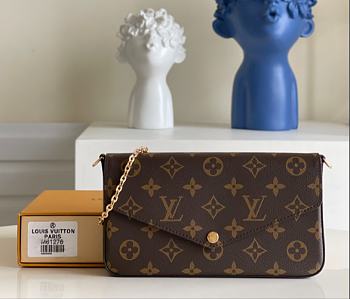 Louis Vuitton Damier Canvas Pochette Felicie Wallets Handbag 61276