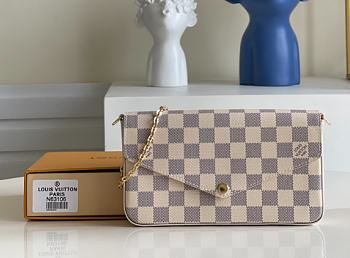 Louis Vuitton Damier Canvas Pochette Felicie Wallets Handbag 63106