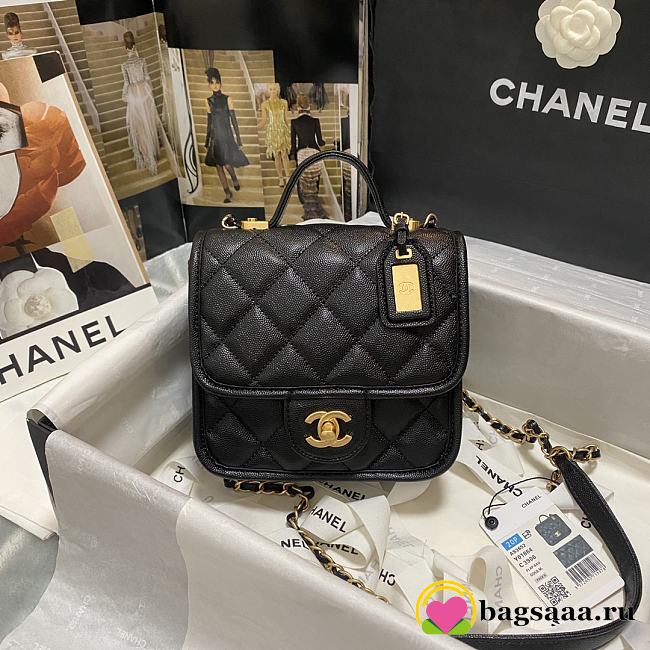 Chanel Mini Flap Bag Caviar Black 17cm - 1