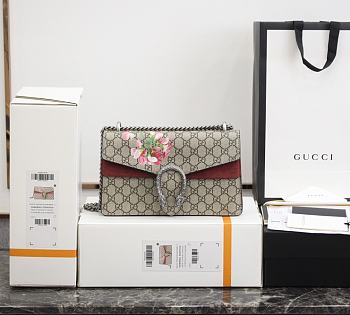 Gucci Dionysus Blooms Bag In Kahki with purplish red 400249
