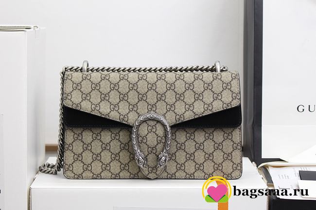 Gucci Dionysus Blooms Bag In Khaki with Black 400249	 - 1