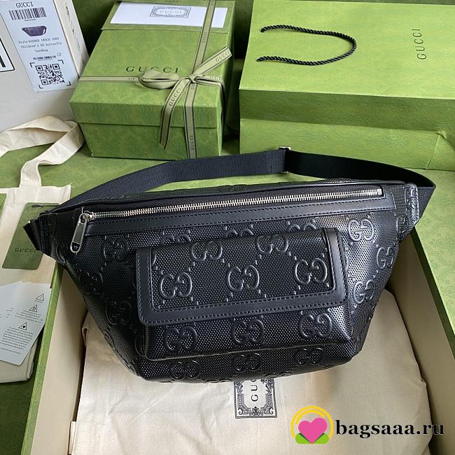 Gucci GG Embossed Belt Bag Black - 1