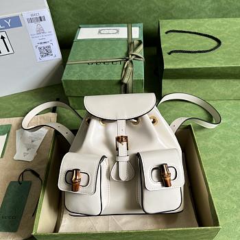 Gucci Bamboo Small Backpack White 702101