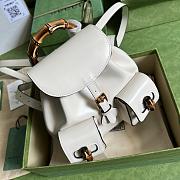 Gucci Bamboo Small Backpack White 702101 - 5